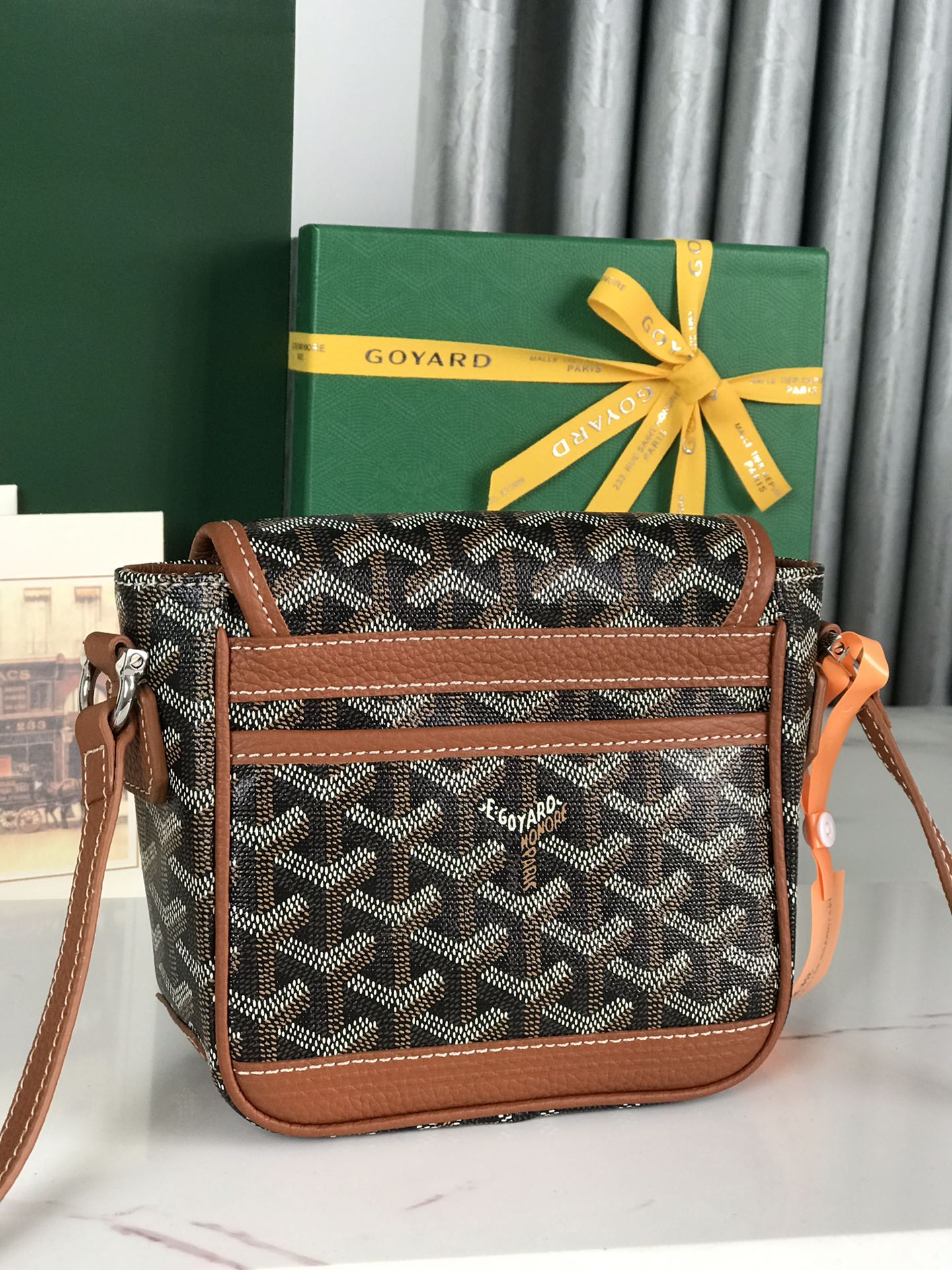 GRAND BLEU 16 EN LONA GOYARDINA NEGRA Y PIEL DE CORDERO BRONCEADO