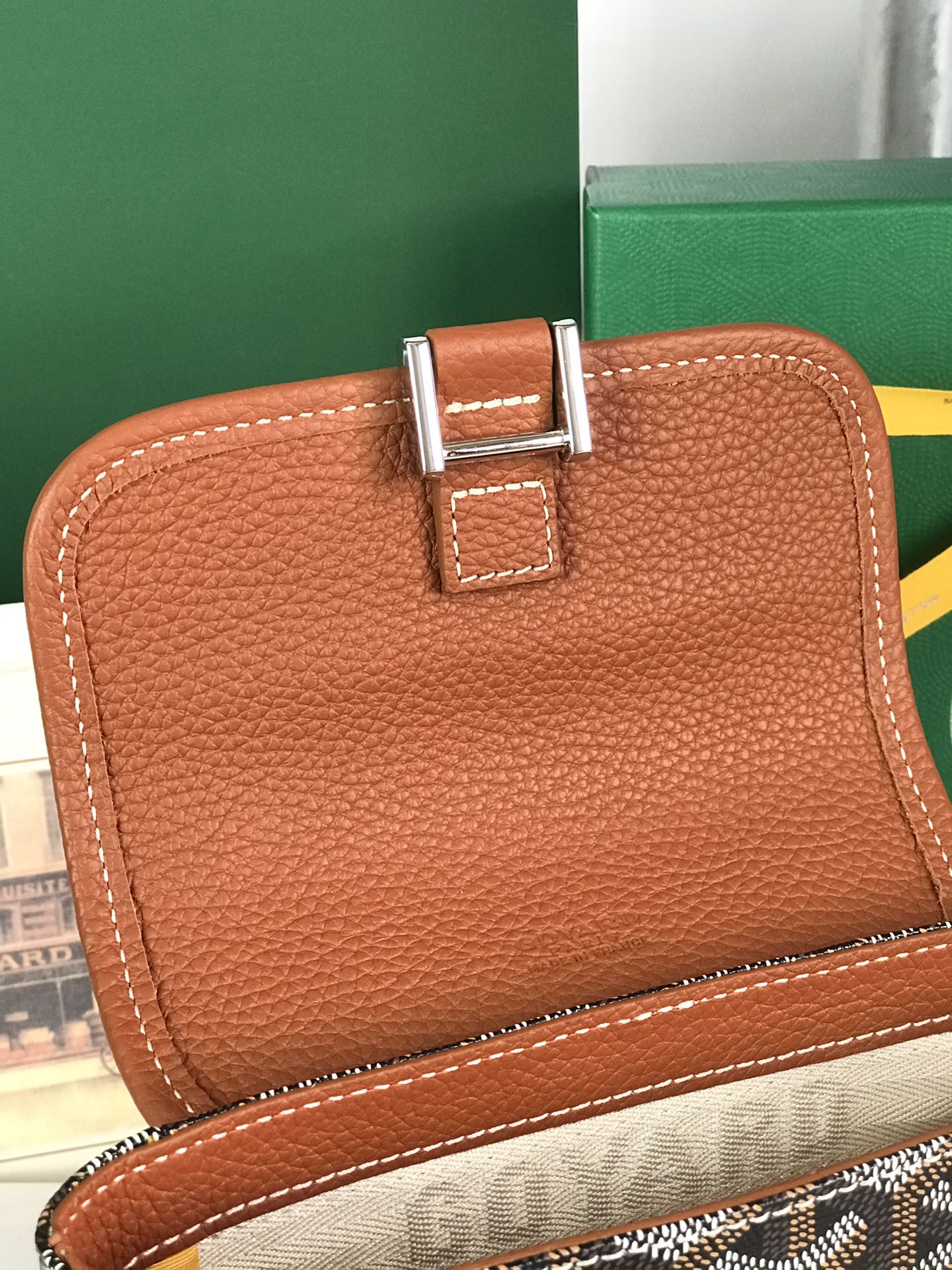 GRAND BLEU 16 EN LONA GOYARDINA NEGRA Y PIEL DE CORDERO BRONCEADO
