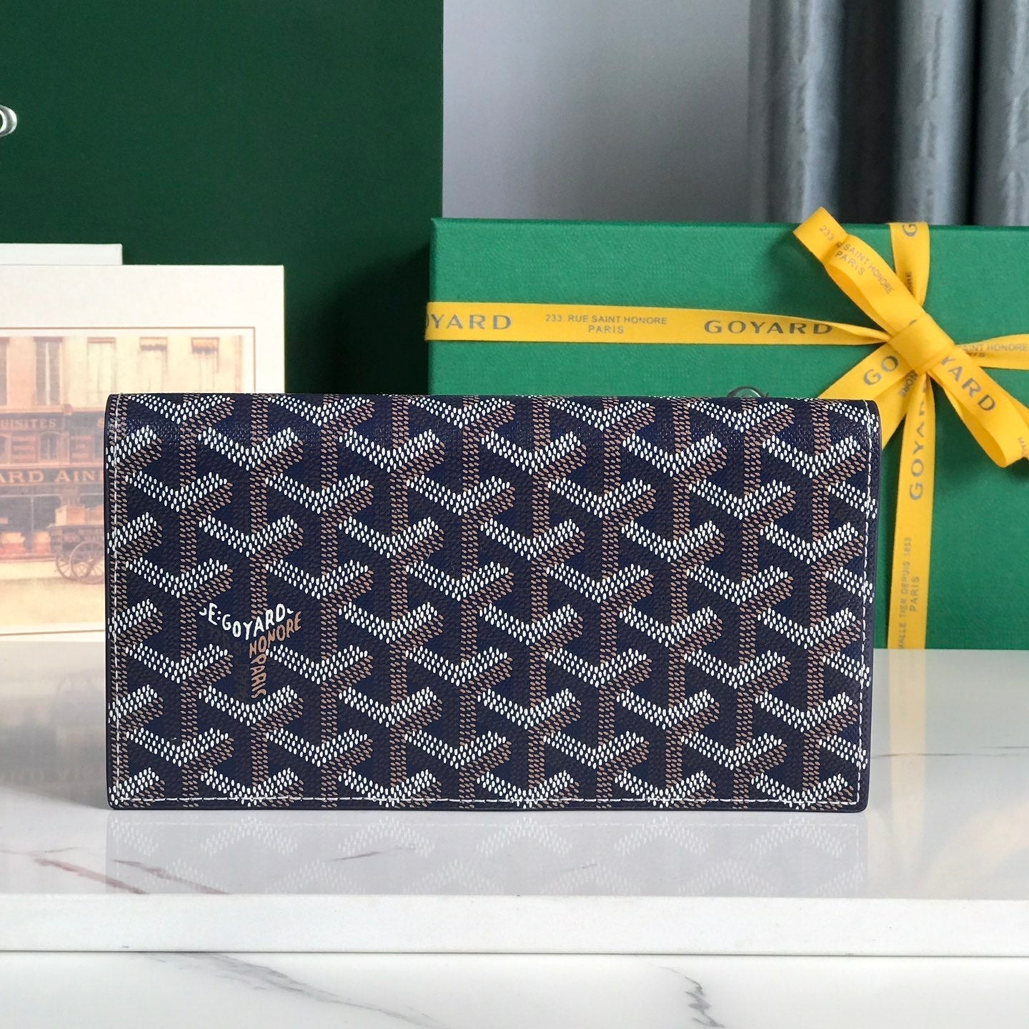 CARTERA RICHELIEU 19 DE LONA GOYARDINA AZUL MARINO