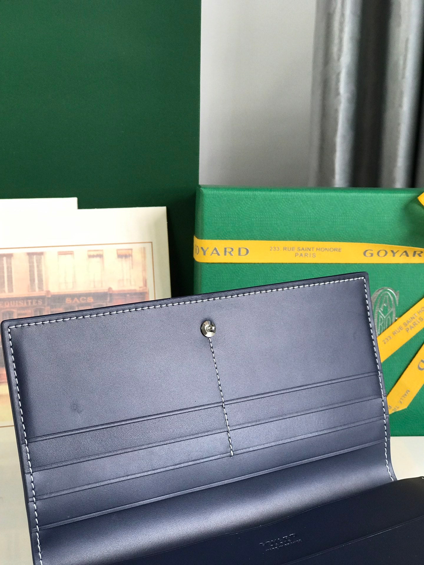CARTERA RICHELIEU 19 DE LONA GOYARDINA AZUL MARINO