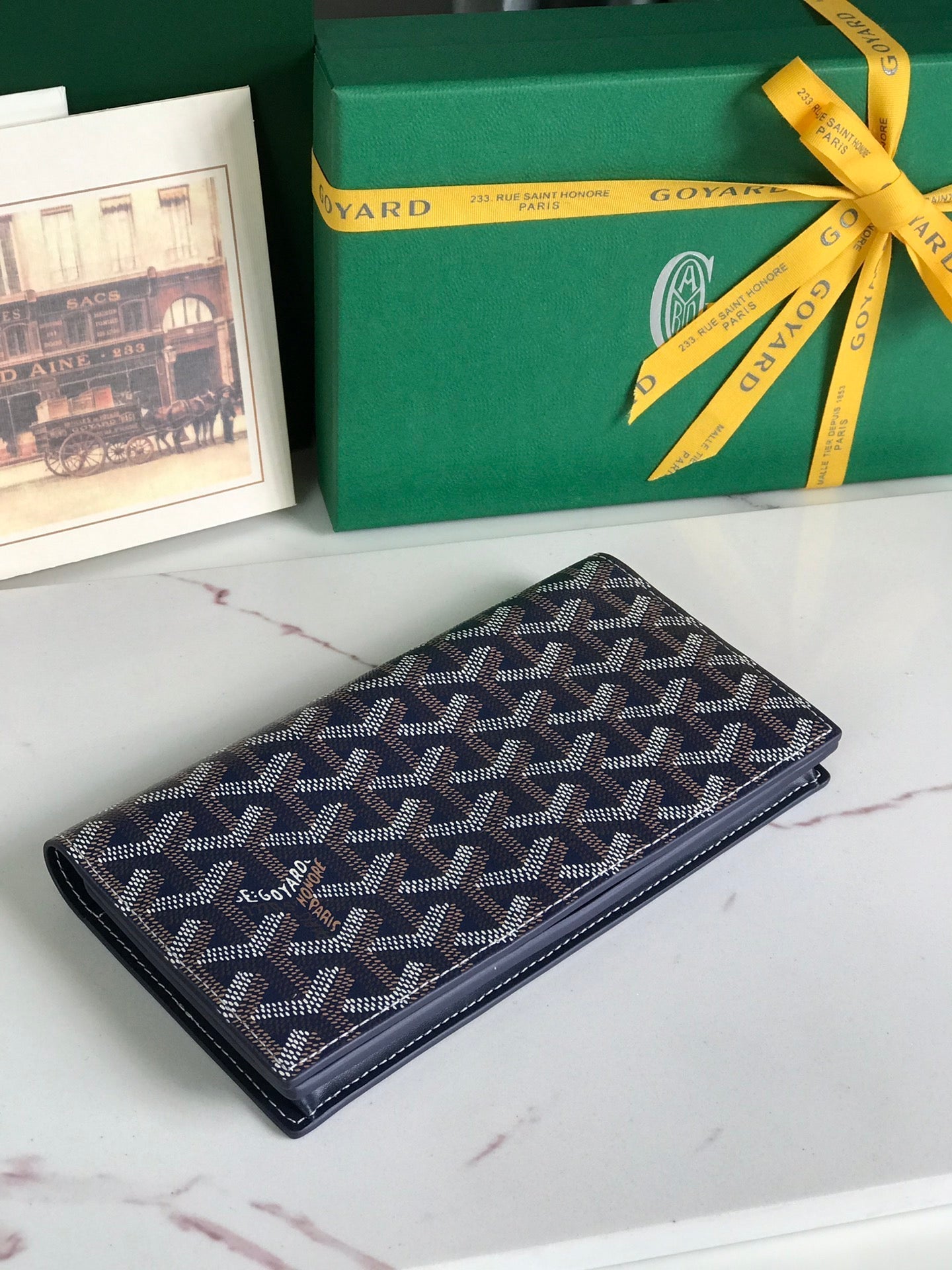 CARTERA RICHELIEU 19 DE LONA GOYARDINA AZUL MARINO