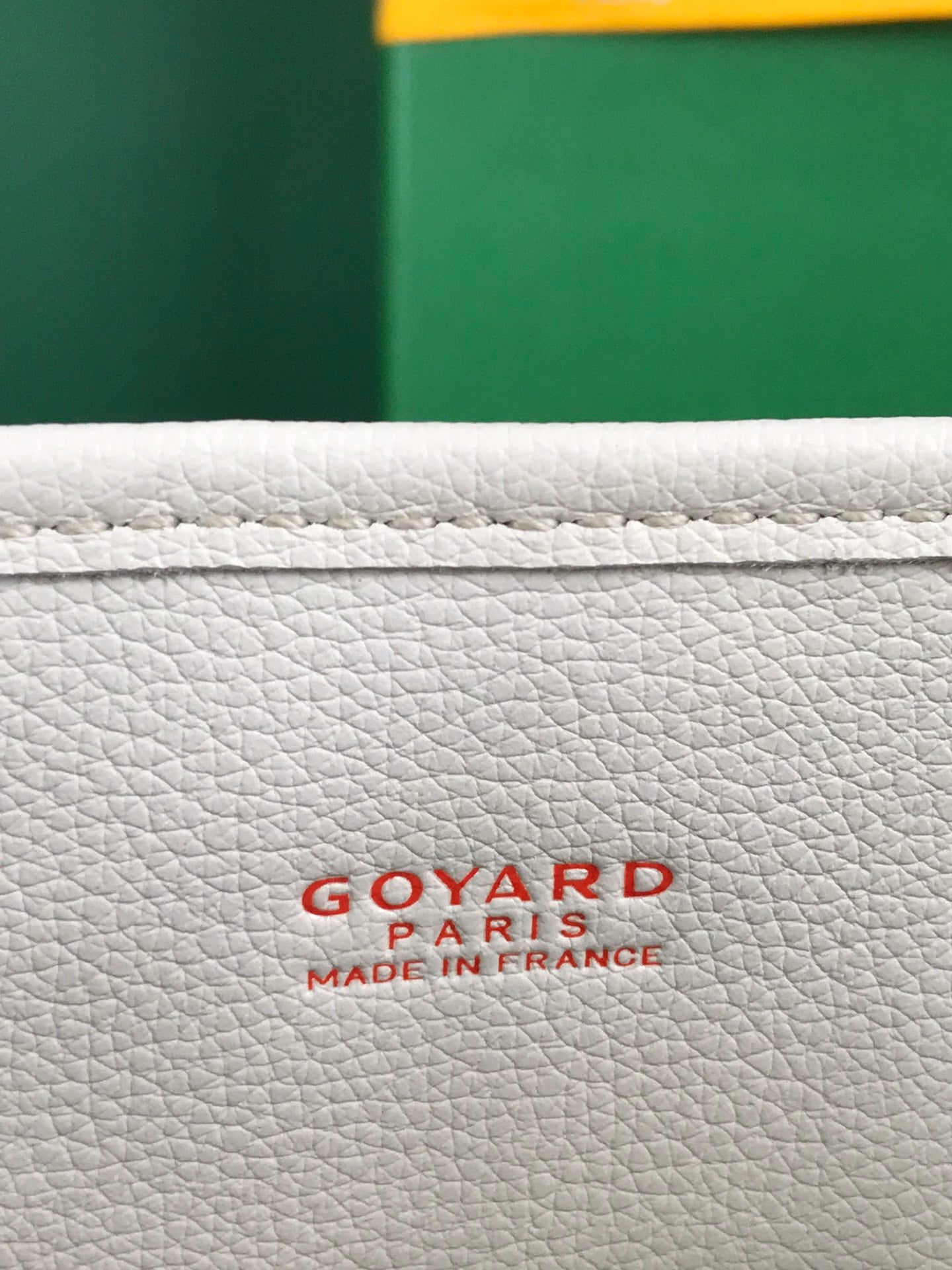 BOLSO ANJOU MINI 20 EN PIEL DE BECERRO BLANCA Y LONA GOYARDINE