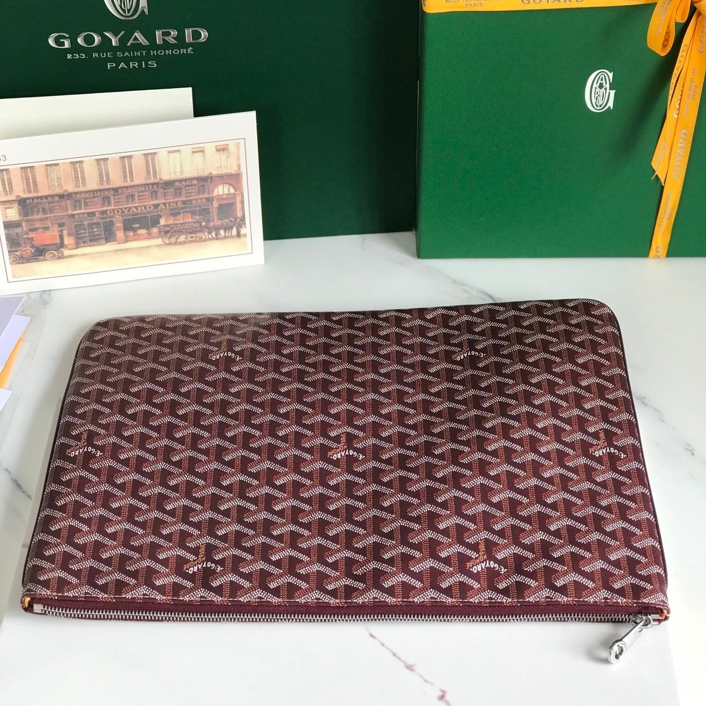 S¨¦NAT MGM POUCH 40 IN BURGUNDY RED GOYARDINE CANVAS