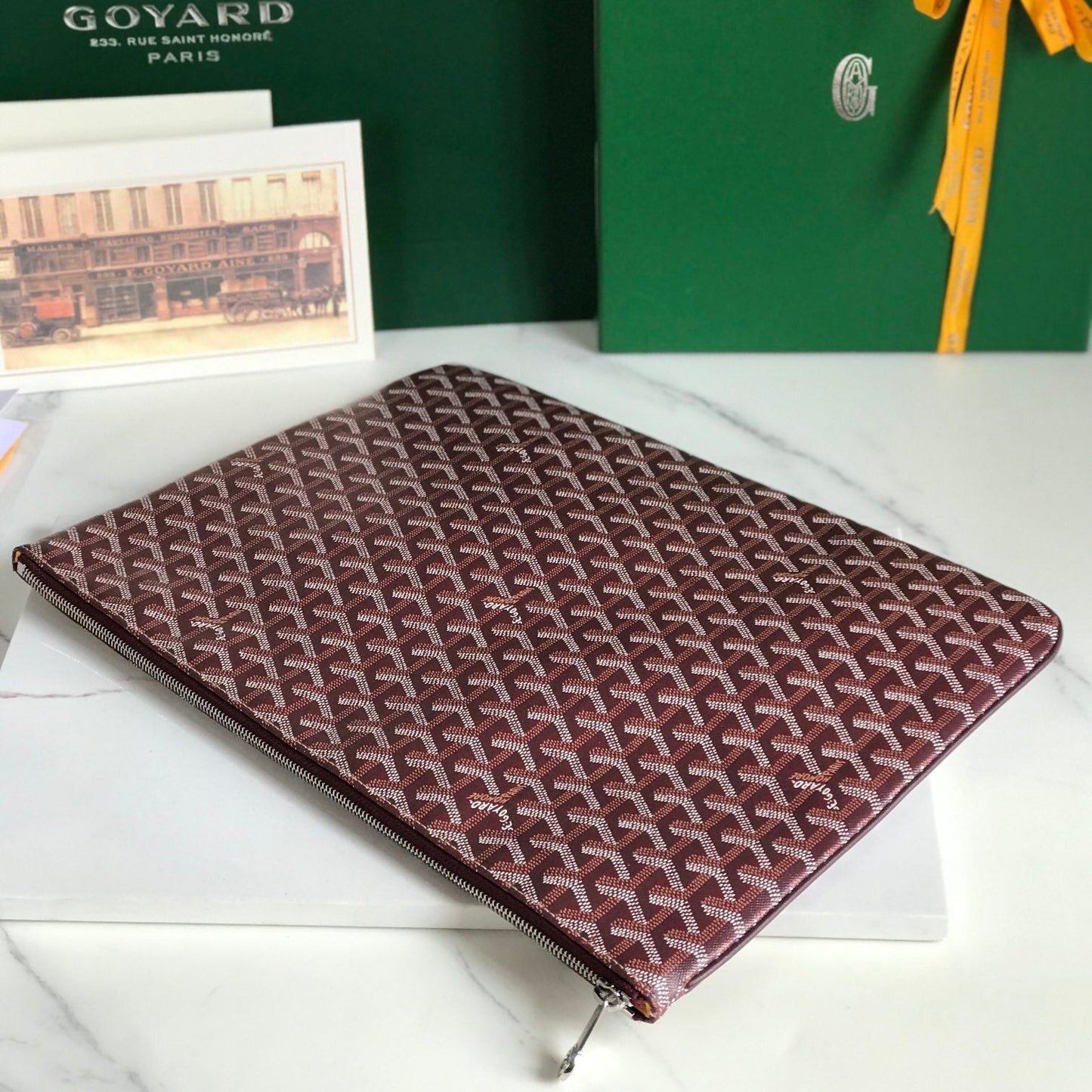 S¨¦NAT MGM POUCH 40 IN BURGUNDY RED GOYARDINE CANVAS