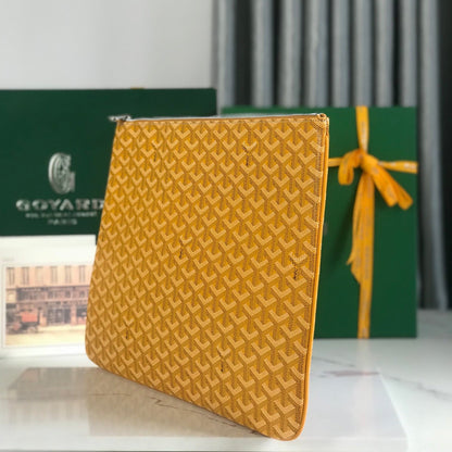 S¨¦NAT MGM POUCH 40 IN YELLOW GOYARDINE CANVAS