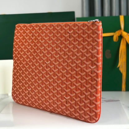 S¨¦NAT MGM POUCH 40 IN RED ORANGE GOYARDINE CANVAS