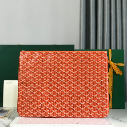 S¨¦NAT MGM POUCH 40 IN RED ORANGE GOYARDINE CANVAS