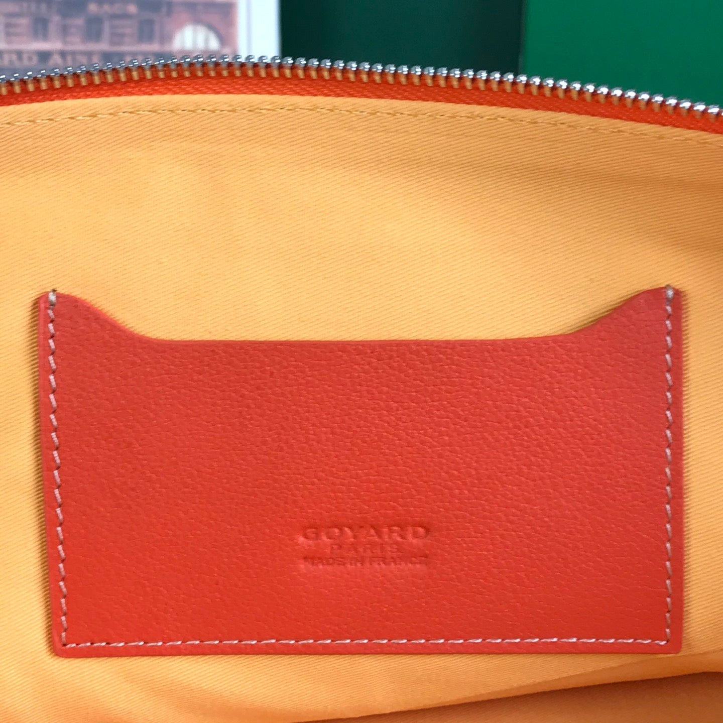 S¨¦NAT MGM POUCH 40 IN RED ORANGE GOYARDINE CANVAS