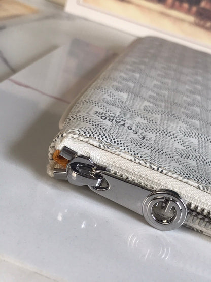 S¨¦NAT MGM POUCH 40 IN WHITE GOYARDINE CANVAS