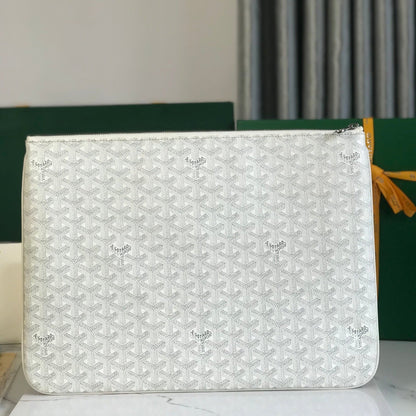S¨¦NAT MGM POUCH 40 IN WHITE GOYARDINE CANVAS