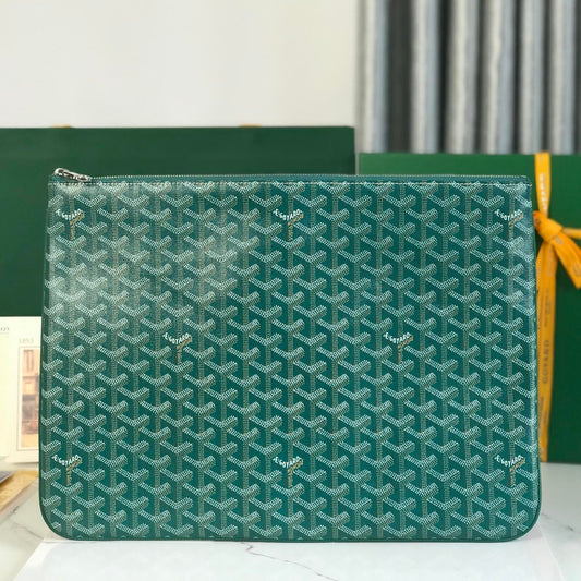 S¨¦NAT MGM POUCH 40 IN GREEN GOYARDINE CANVAS