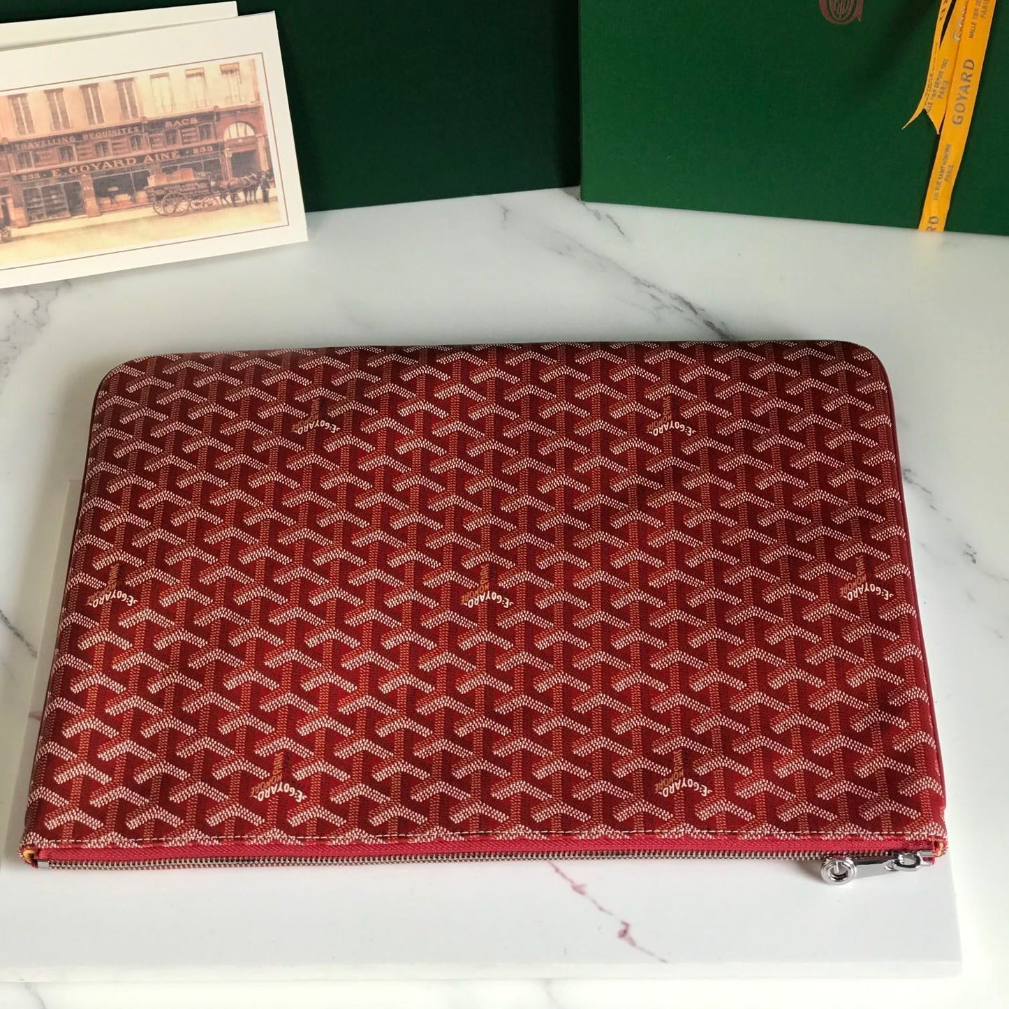 POCHETTE S¨¦NAT MGM 40 EN TOILE GOYARDINE ROUGE MONZA