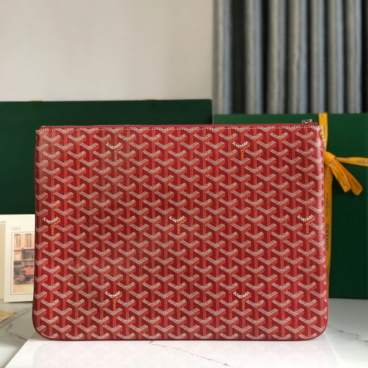 S¨¦NAT MGM POUCH 40 IN MONZA RED GOYARDINE CANVAS