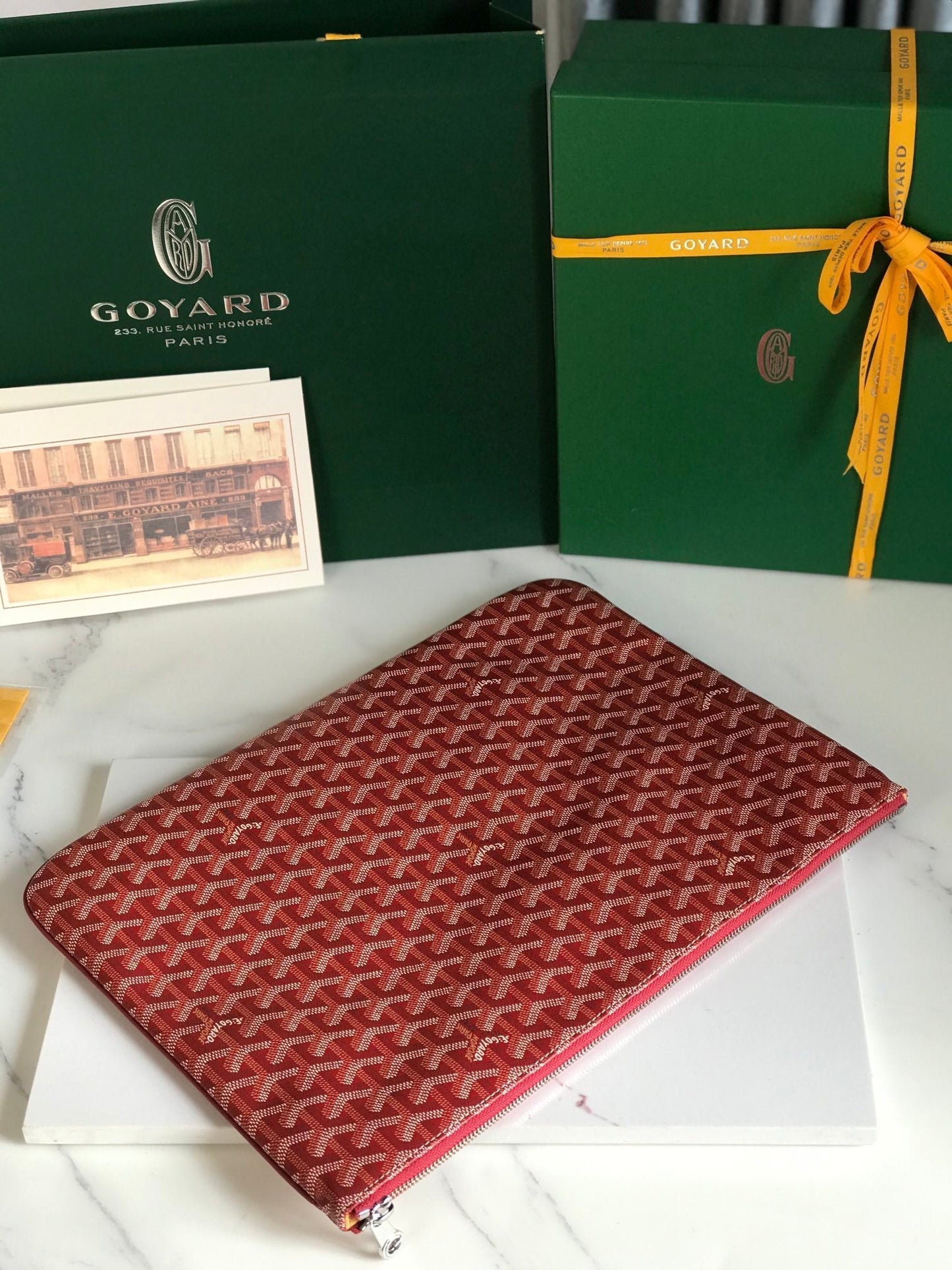 POCHETTE S¨¦NAT MGM 40 EN TOILE GOYARDINE ROUGE MONZA