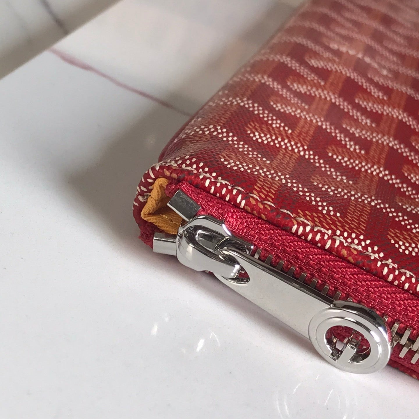 POCHETTE S¨¦NAT MGM 40 EN TOILE GOYARDINE ROUGE MONZA