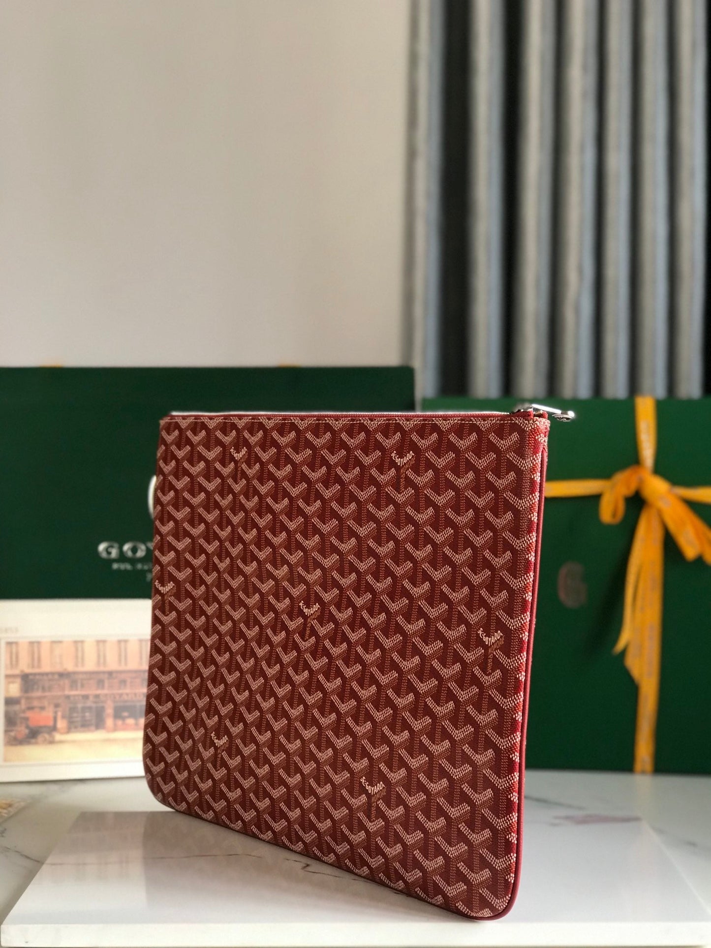 POCHETTE S¨¦NAT MGM 40 EN TOILE GOYARDINE ROUGE MONZA