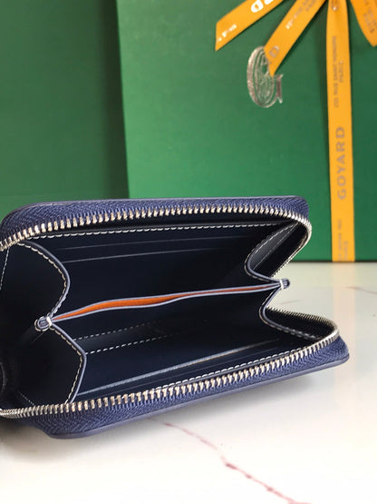 CARTERA MINI MATIGNON 11 DE LONA GOYARDINA AZUL MARINO Y PIEL DE BECERRO