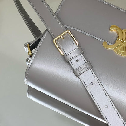 MINI CLAUDE 22 PIEL DE BECERRO BRILLANTE PLATA