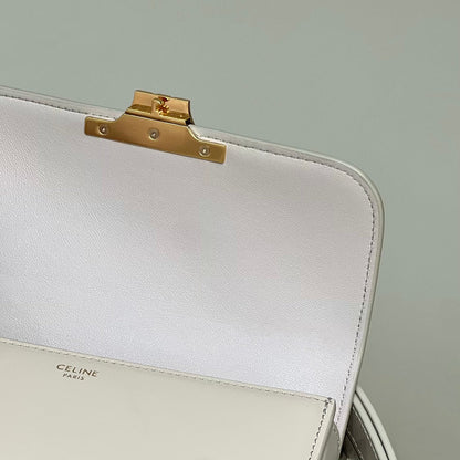 MINI CLAUDE 22 CUIR DE VEAU BRILLANT BLANC