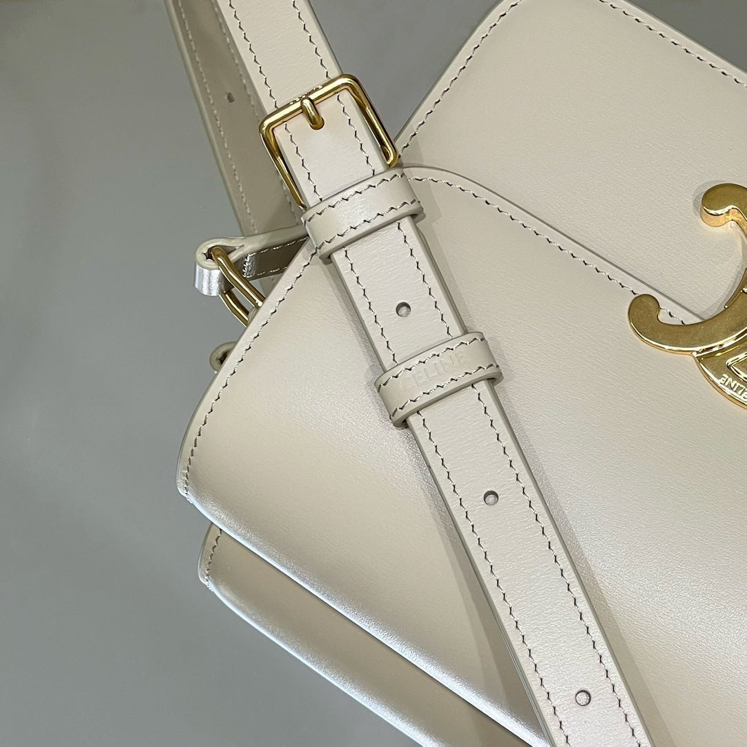 MINI CLAUDE 22 CUIR DE VEAU BRILLANT BLANC