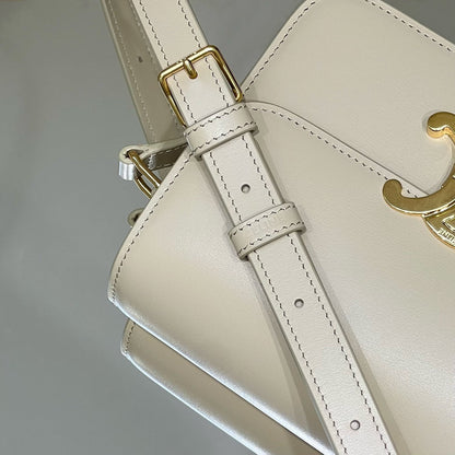 MINI CLAUDE 22 CUIR DE VEAU BRILLANT BLANC