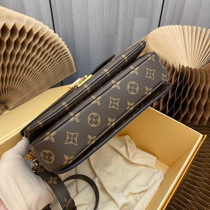 pochette metis 25 en toile monogram marron