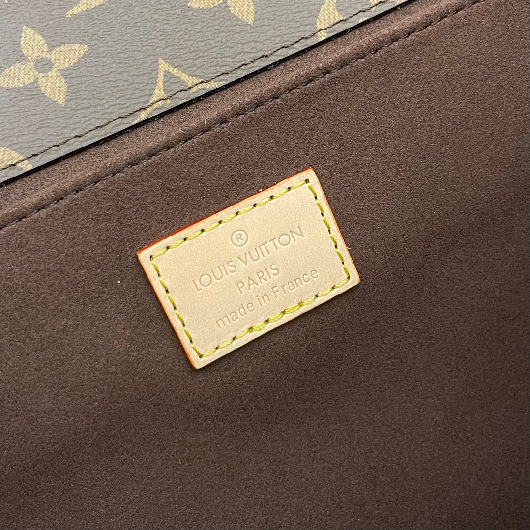 pochette metis 25 en toile monogram marron