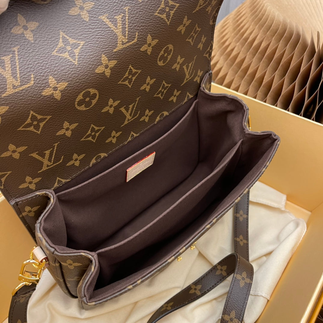 pochette metis 25 en toile monogram marron