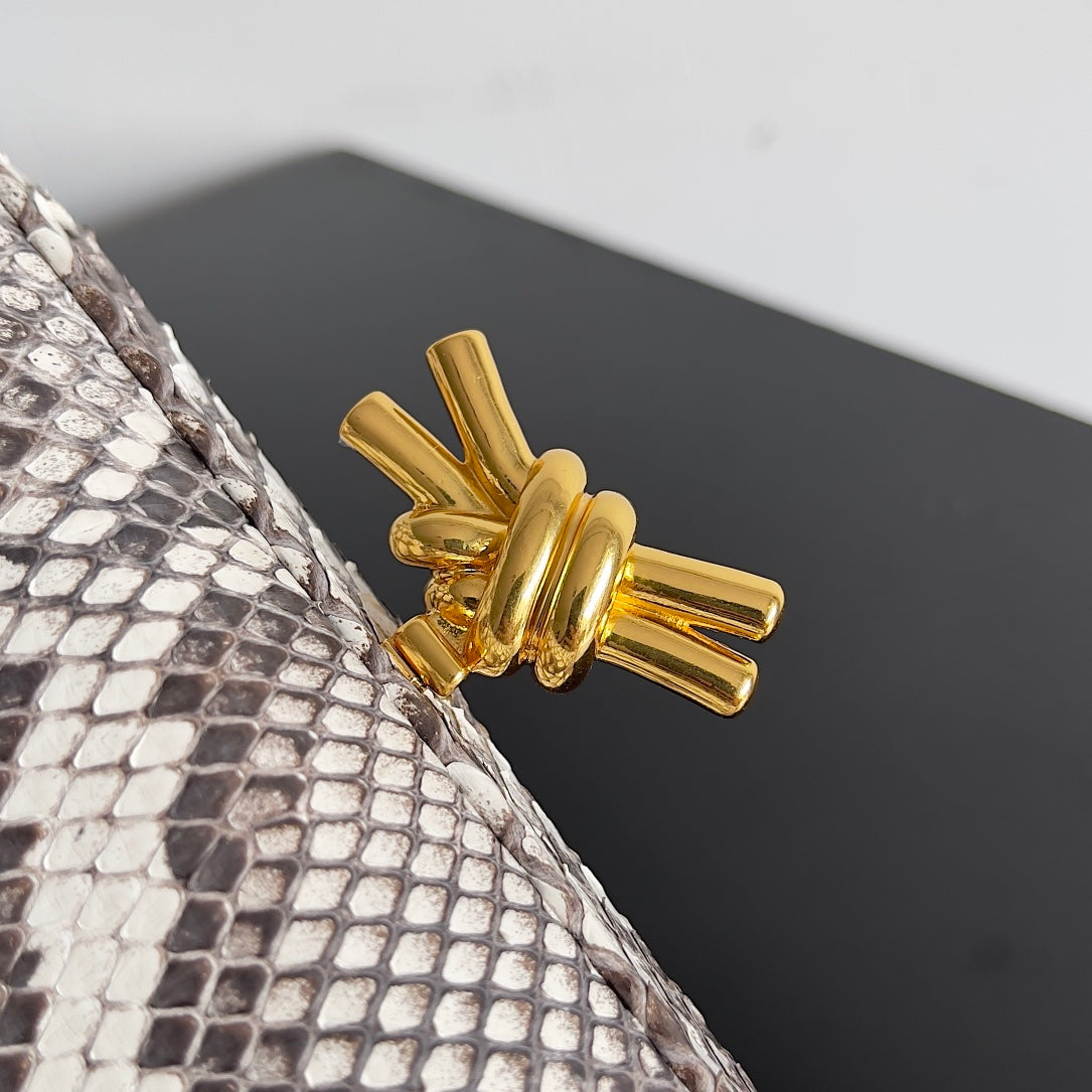 BV Knot Clutch 20 in Python Leather 209321