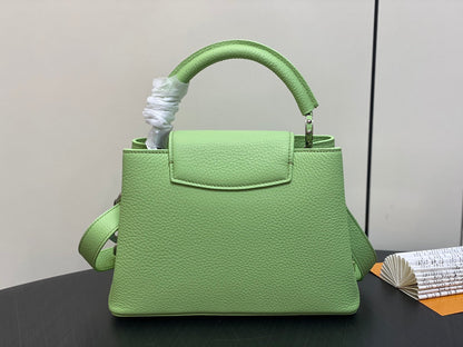 CAPUCINES BB 27 GREEN TAURILLON TURQUOISE SILVER HARDWARE