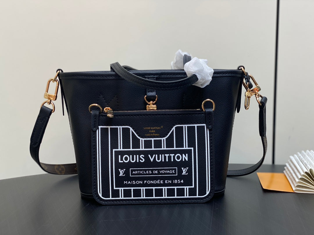 Neverfull 24 Bandouli¨¨re Inside Out BB Black Calfskin