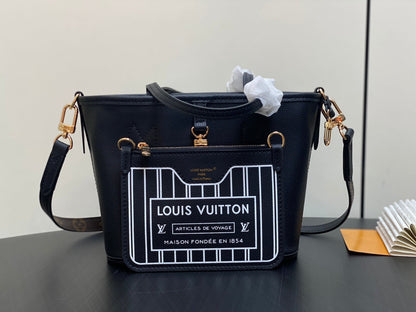 Neverfull 24 Bandouli¨¨re Inside Out BB Black Calfskin