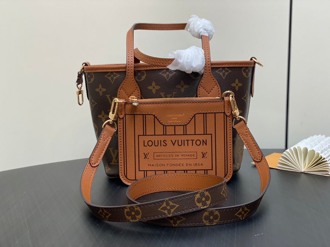 Neverfull 24 Bandouli¨¨re Inside Out BB Brown Calfskin