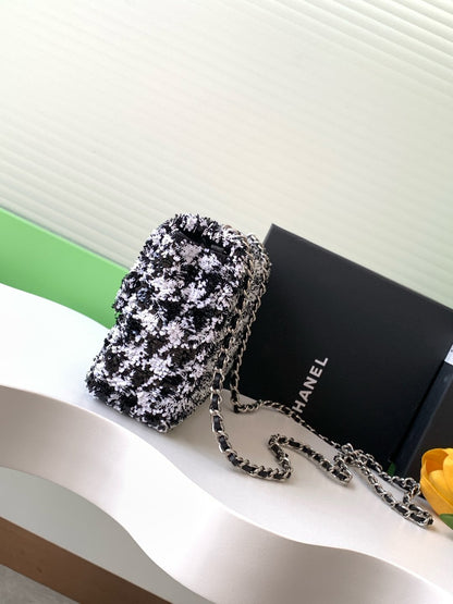 CC 25C Blanc Noir Paillettes Quincaillerie Argentée