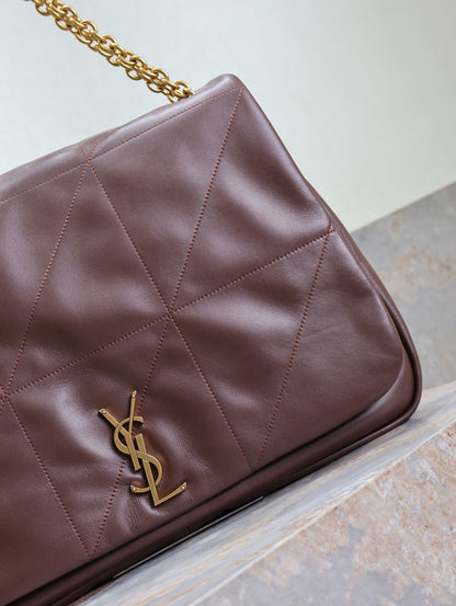JAMIE 4.3 GRAND SAC 43 EN CUIR D'AGNEAU ROUGE VIN QUINCAILLERIE DORÉ