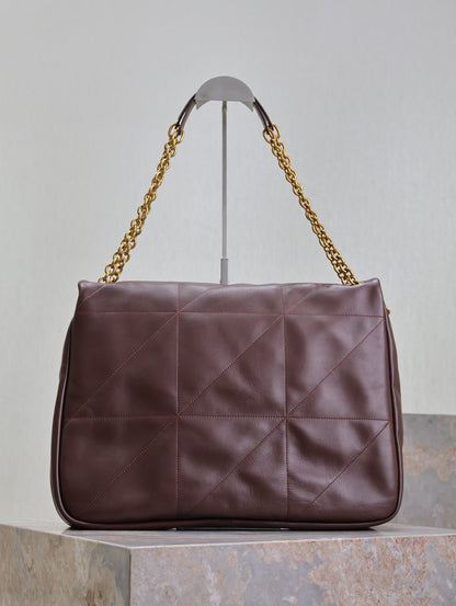 JAMIE 4.3 GRAND SAC 43 EN CUIR D'AGNEAU ROUGE VIN QUINCAILLERIE DORÉ