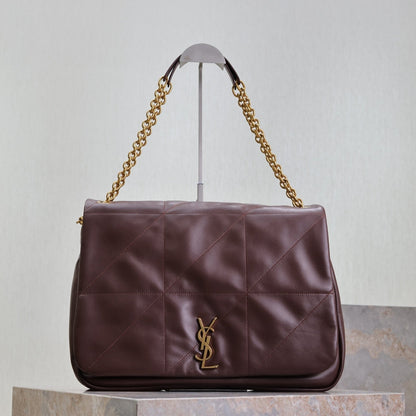JAMIE 4.3 GRAND SAC 43 EN CUIR D'AGNEAU ROUGE VIN QUINCAILLERIE DORÉ