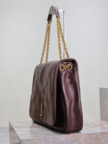 JAMIE 4.3 GRAND SAC 43 EN CUIR D'AGNEAU ROUGE VIN QUINCAILLERIE DORÉ