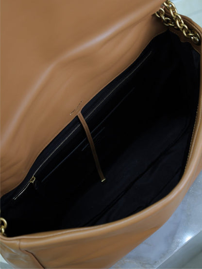 BOLSO GRANDE JAMIE 4.3 43 EN PIEL DE CORDERO LISA MARRÓN BRONCE CON HERRAJES DORADOS