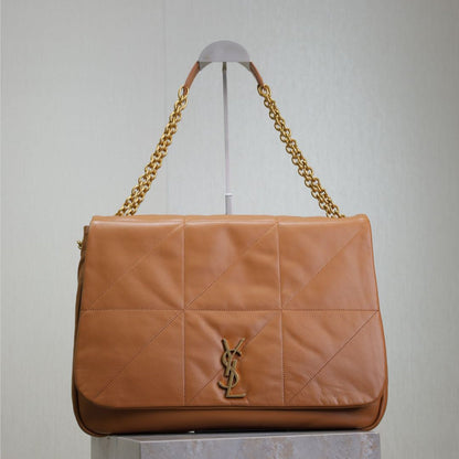 BOLSO GRANDE JAMIE 4.3 43 EN PIEL DE CORDERO LISA MARRÓN BRONCE CON HERRAJES DORADOS
