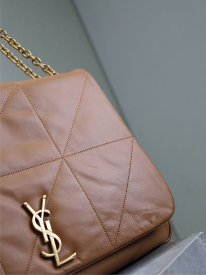 BOLSO GRANDE JAMIE 4.3 43 EN PIEL DE CORDERO LISA MARRÓN BRONCE CON HERRAJES DORADOS
