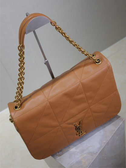 BOLSO GRANDE JAMIE 4.3 43 EN PIEL DE CORDERO LISA MARRÓN BRONCE CON HERRAJES DORADOS