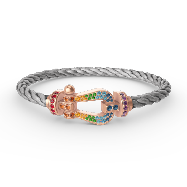 DIANA FORCE LARGE HORSESHOE  COLORED DIAMOND BRACELET ROSE GOLD
