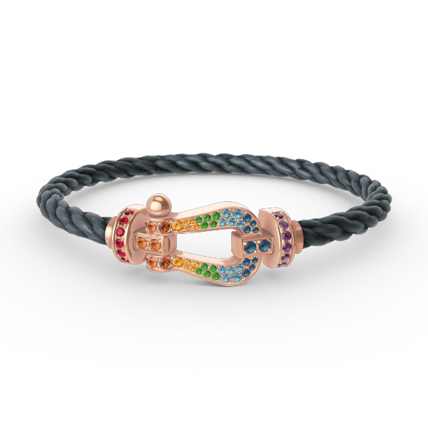 DIANA FORCE LARGE HORSESHOE  COLORED DIAMOND BRACELET ROSE GOLD