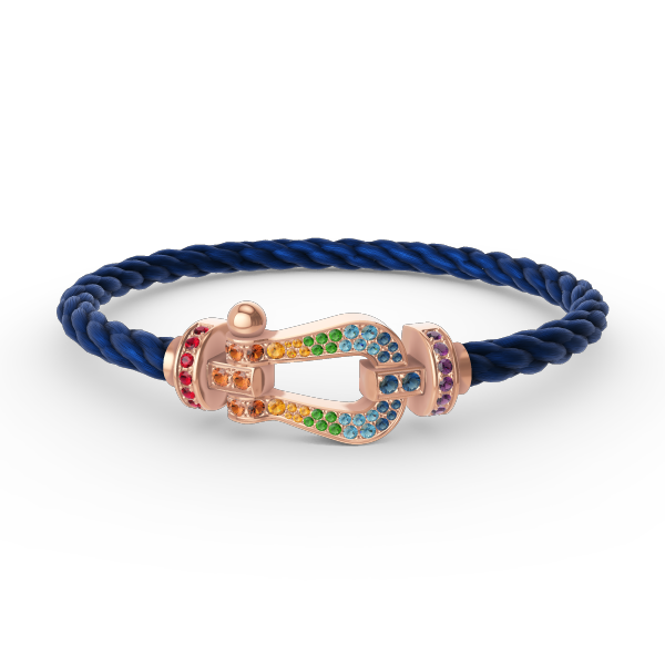 DIANA FORCE LARGE HORSESHOE  COLORED DIAMOND BRACELET ROSE GOLD