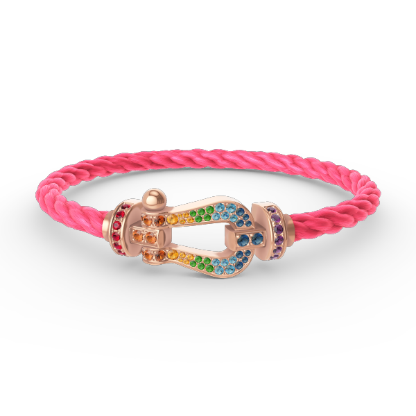 DIANA FORCE LARGE HORSESHOE  COLORED DIAMOND BRACELET ROSE GOLD