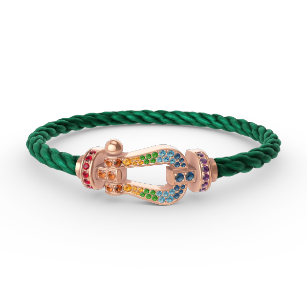 DIANA FORCE LARGE HORSESHOE  COLORED DIAMOND BRACELET ROSE GOLD