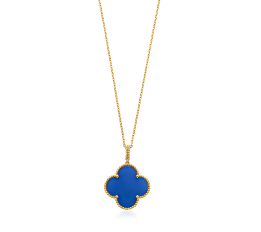 DIANA CLOVER 25MM NECKLACE TURQUOISE ROSE GOLD