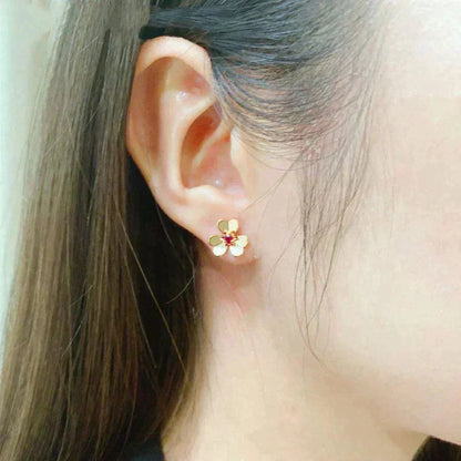 DIANA FRIVOLE  FLOWER PINK EARRINGS