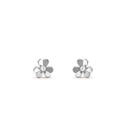 DIANA FRIVOLE MINI SILVER FLOWER EARRINGS